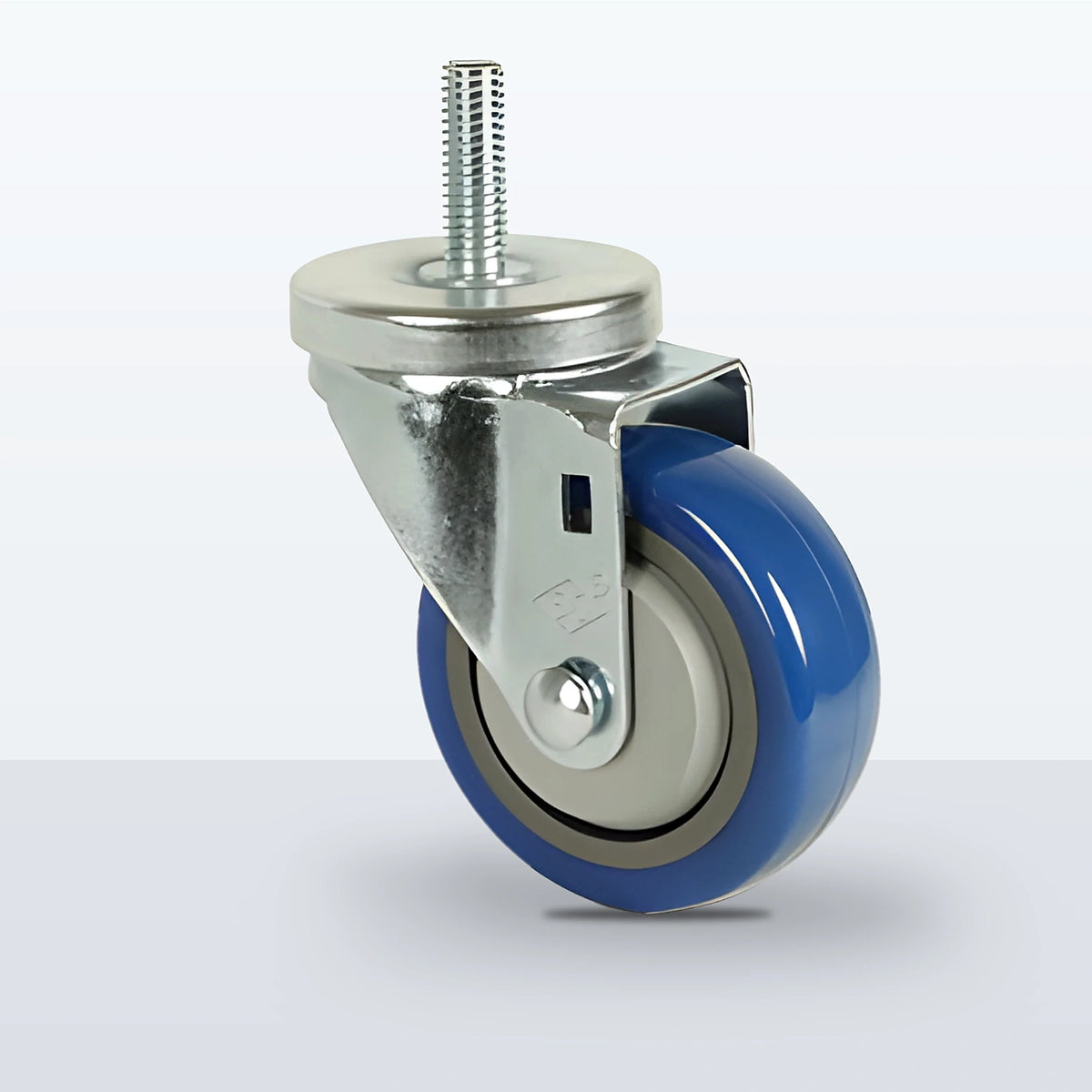 3-1/2" Polyurethane on Polypropylene Stem Caster, Threaded Stem 1/2"-13 X 1-1/2", 250 lb Capacity - Ball Bearing