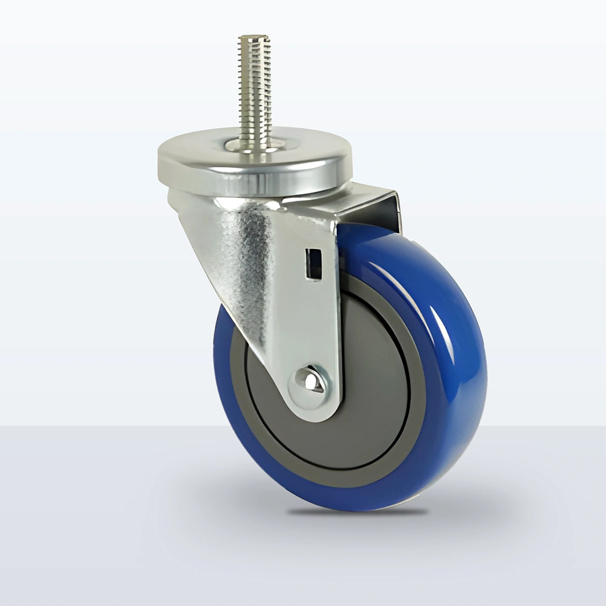 4" Polyurethane on Polypropylene Stem Caster, Threaded Stem 1/2"-13 X 1-1/2", 300 lb Capacity - Ball Bearing