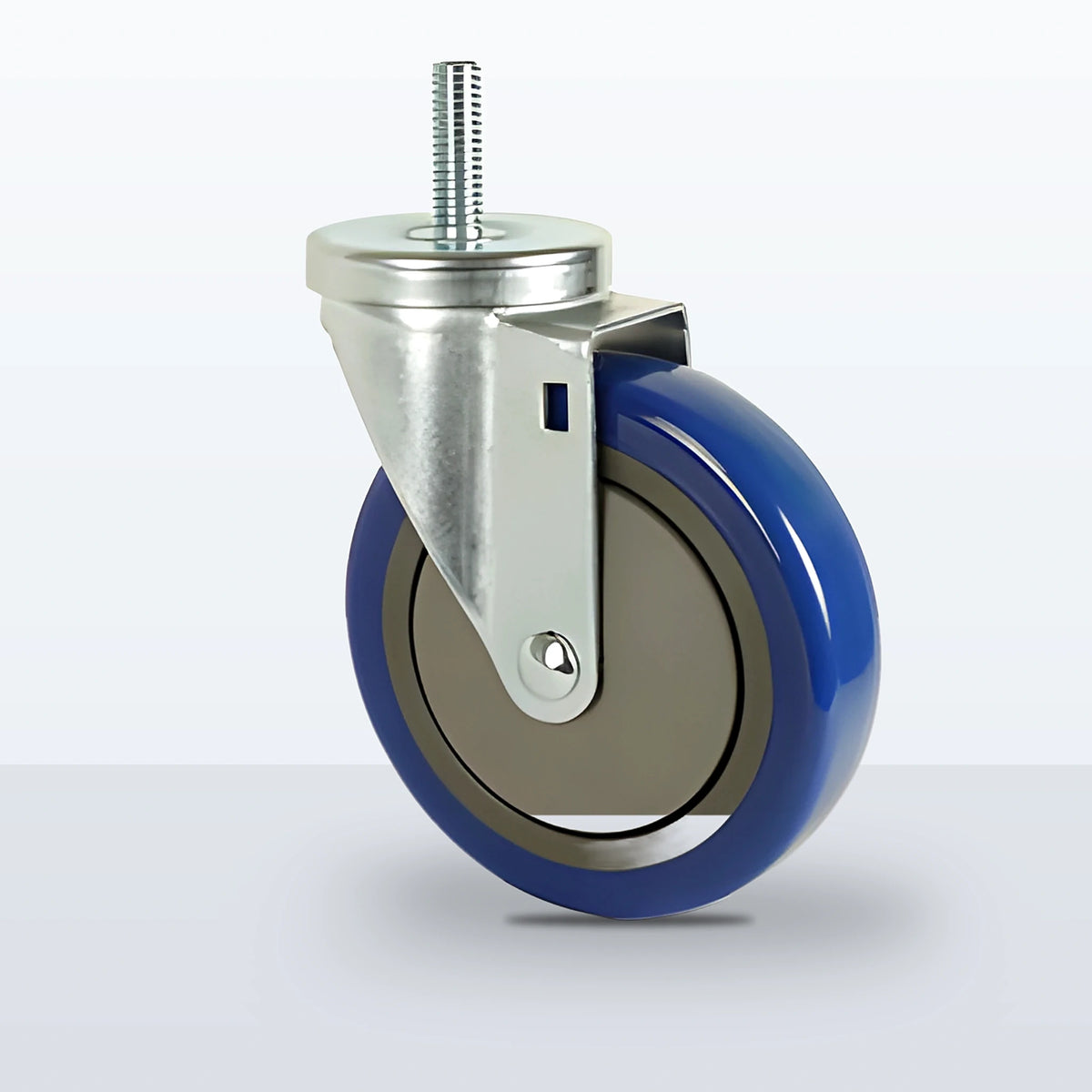 5" Polyurethane on Polypropylene Stem Caster, Threaded Stem 1/2"-13 X 1-1/2", 300 lb Capacity - Ball Bearing