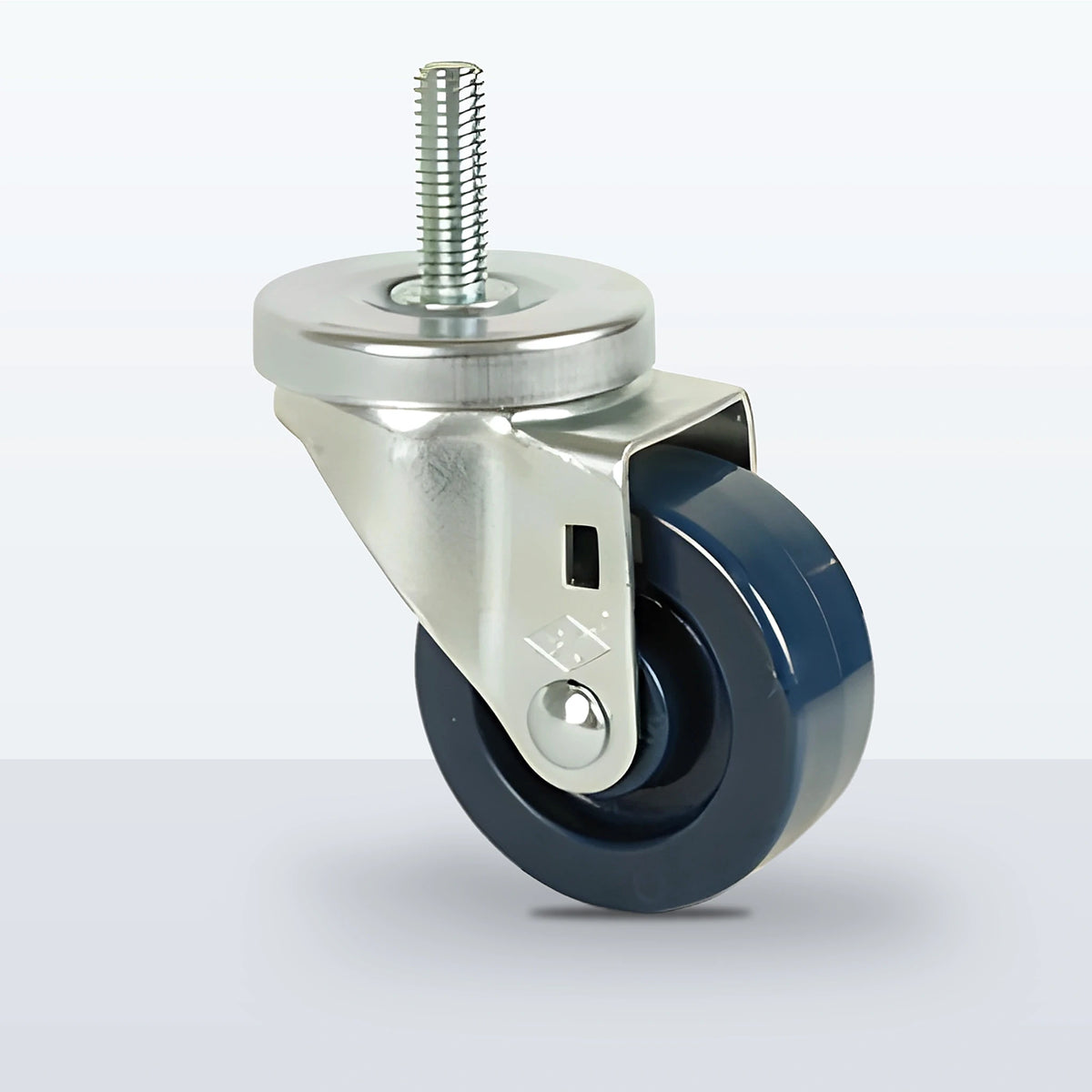 3" Solid Polyurethane Stem Caster, Threaded Stem 1/2"-13 X 1-1/2", 300 lb Capacity - Plain with Steel Bushing