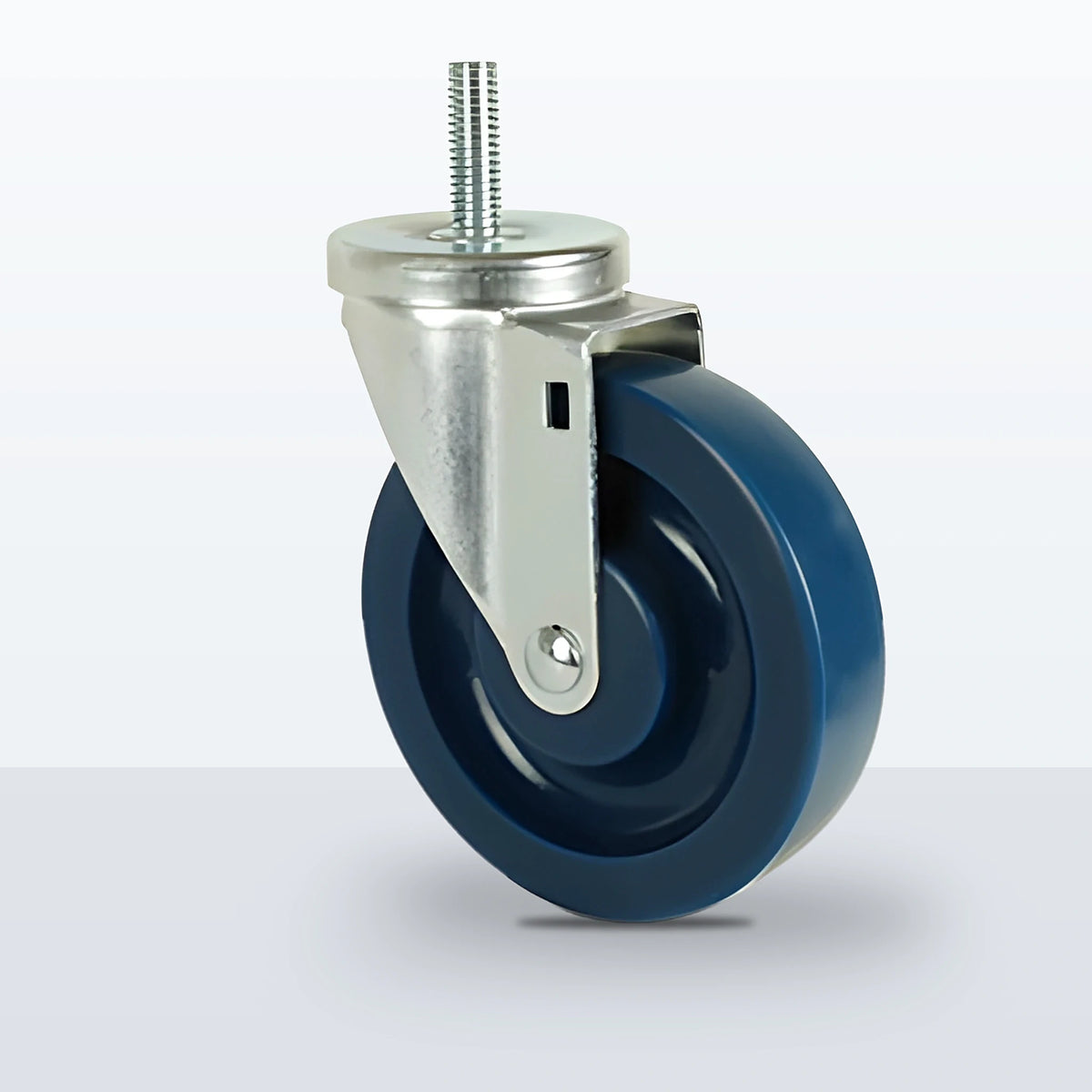5" Solid Polyurethane Stem Caster, Threaded Stem 1/2"-13 X 1-1/2", 300 lb Capacity - Plain with Steel Bushing