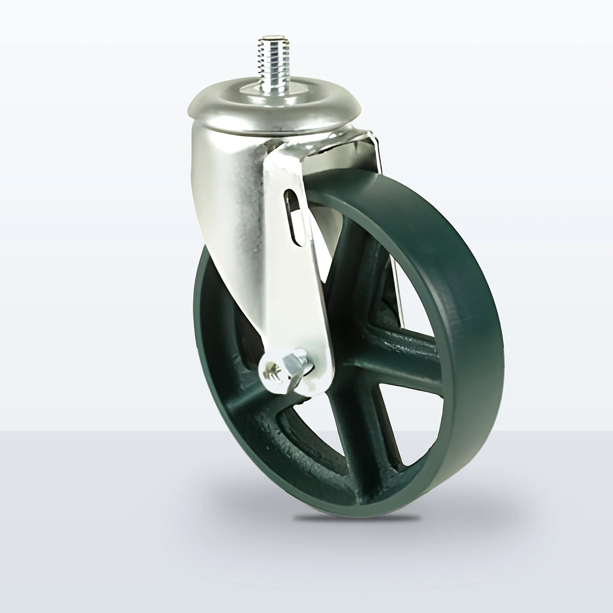 5" Semi Steel Stem Caster, Threaded Stem 1/2"-13 X 3/4", 300 lb Capacity - Plain