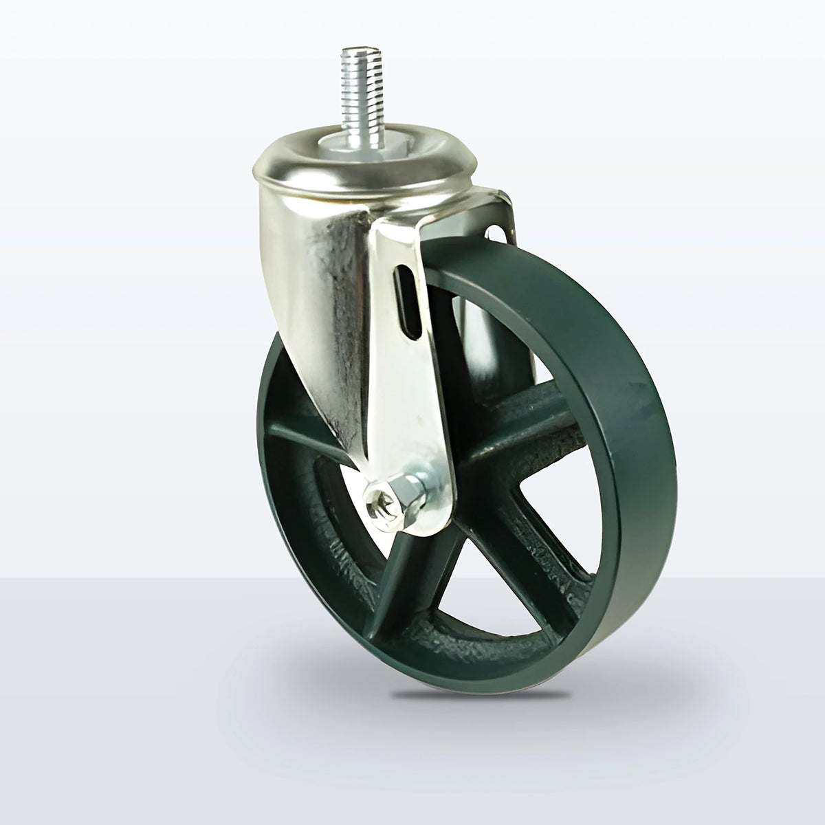 5" Semi Steel Stem Caster, Threaded Stem 1/2"-13 X 1", 300 lb Capacity - Plain
