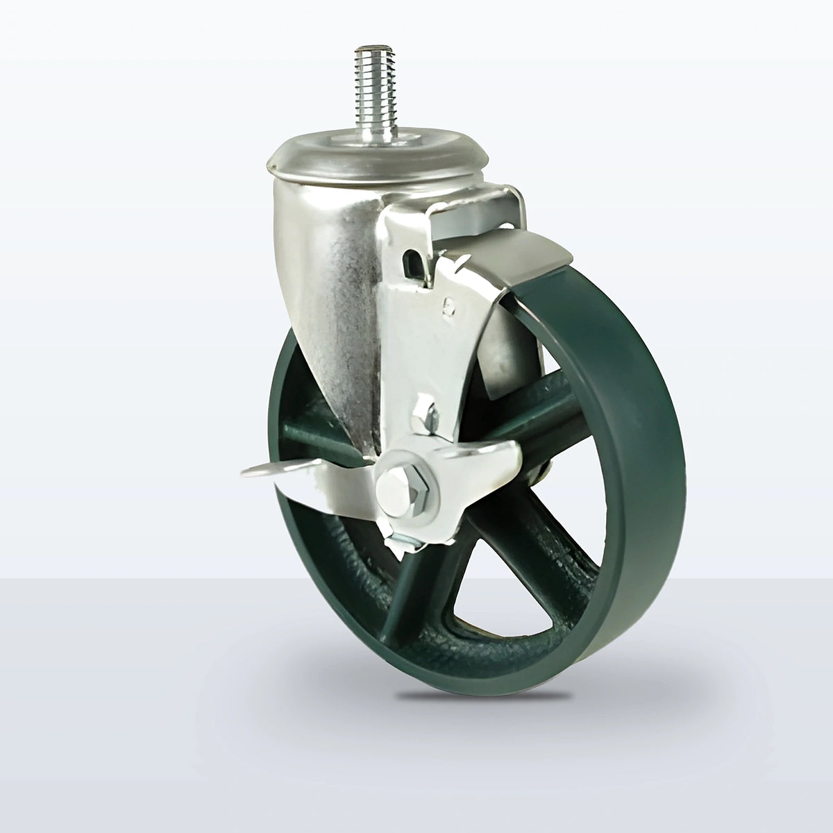 5" Semi Steel Stem Caster, Threaded Stem 1/2"-13 X 1", 300 lb Capacity - Plain