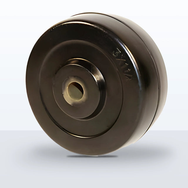 3" x 1-1/4" Hard Rubber Wheel, Plain, 275 lb Capacity