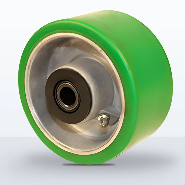 4" x 2" Polyurethane on Aluminum Wheel, Roller Bearing, 800 lb Capacity