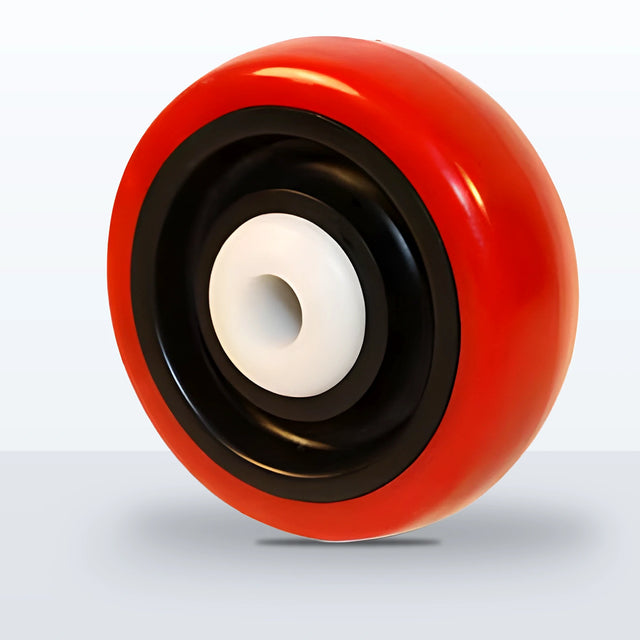 3-1/2" x 1-1/4" Polyurethane on Polypropylene Wheel, Delrin Bearing, 250 lb Capacity