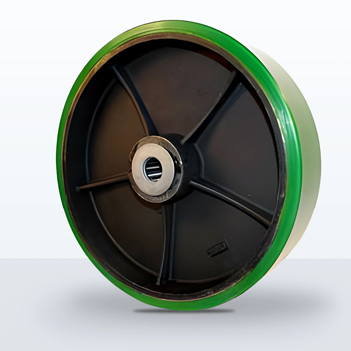 12" x 3" Polyurethane on Cast Iron Wheel, Roller Bearing, 3500 lb Capacity