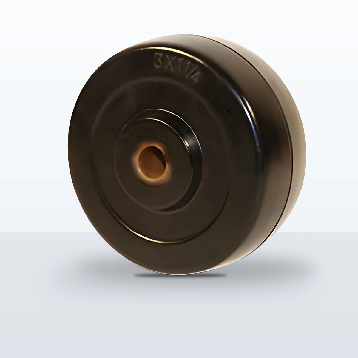 3" x 1-1/4" Soft Rubber Wheel, Plain, 175 lb Capacity