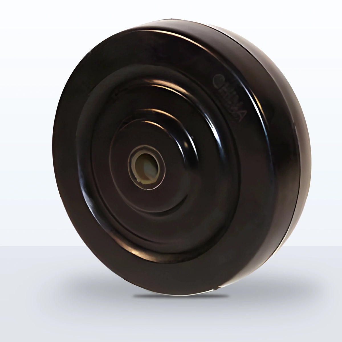 4" x 1-1/4" Soft Rubber Wheel, Plain, 220 lb Capacity