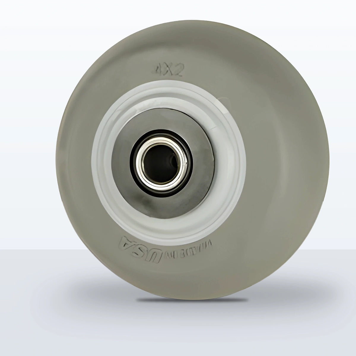 4" x 2" Thermoplastic Rubber on Polypropylene Wheel, Roller Bearing, 350 lb Capacity