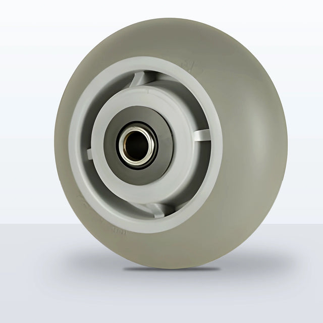 5" x 2" Thermoplastic Rubber on Polypropylene Wheel, Roller Bearing, 350 lb Capacity