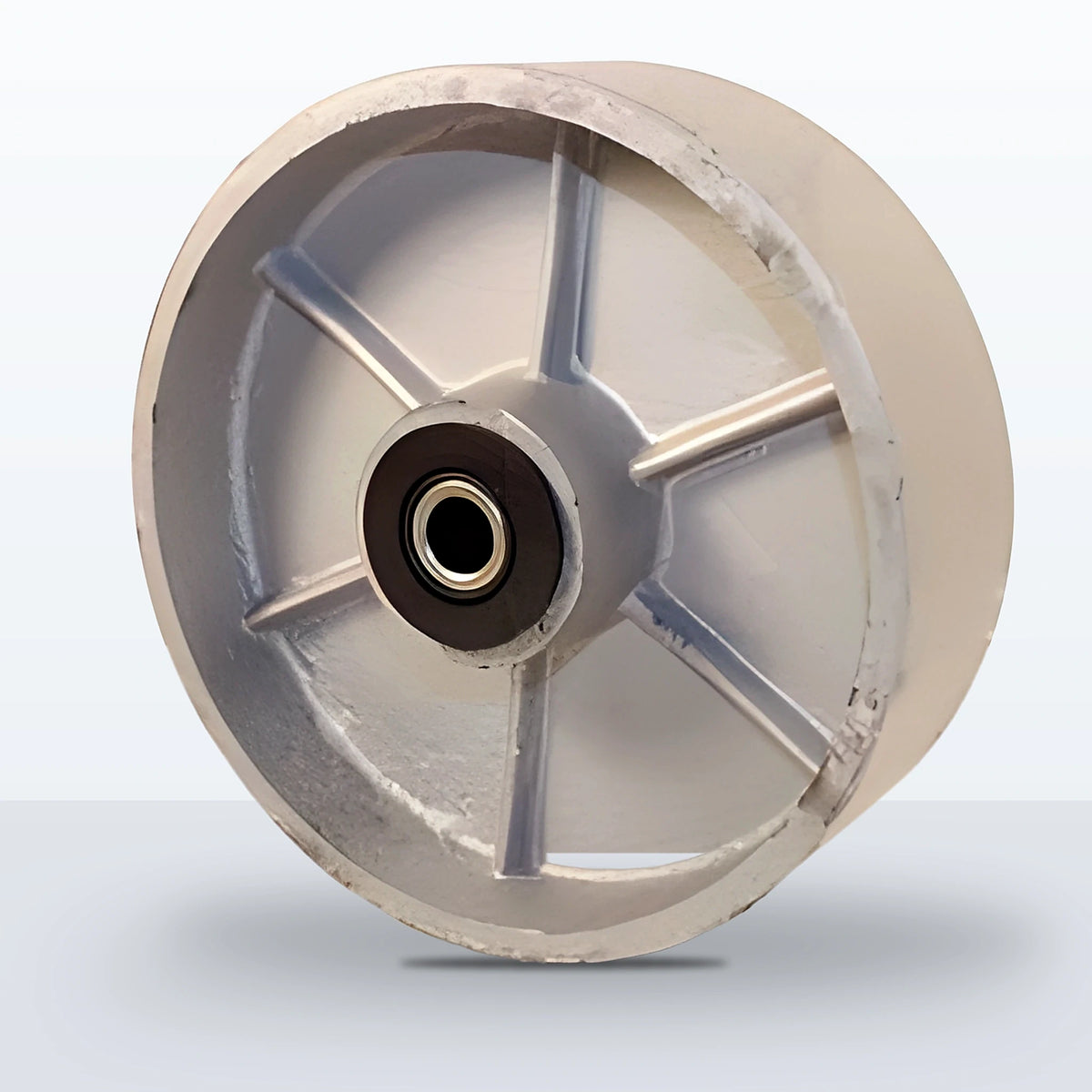 6" x 2" Cast Iron Wheel, Roller Bearing, 1200 lb Capacity