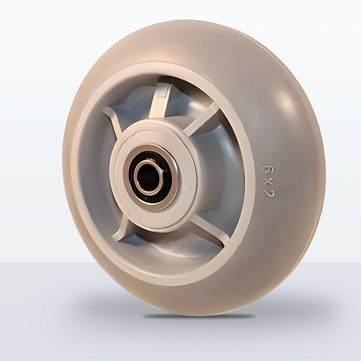 6" x 2" Thermoplastic Rubber on Polypropylene Wheel, Sealed Precision Ball Bearing, 500 lb Capacity