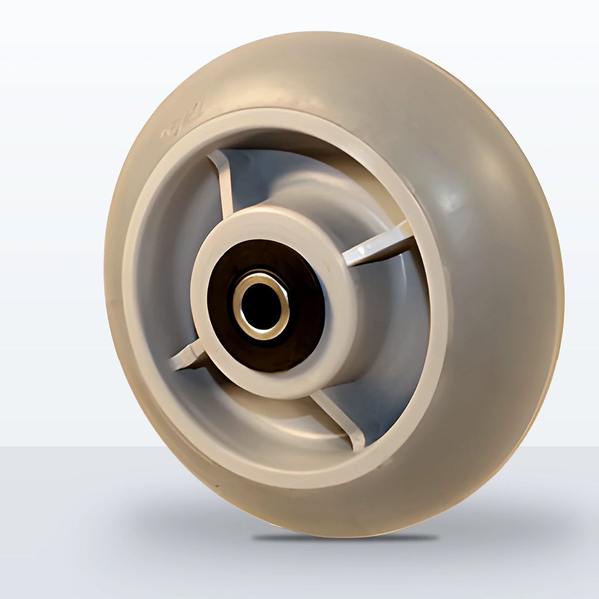 6" x 2" Thermoplastic Rubber on Polypropylene Wheel, Roller Bearing, 500 lb Capacity