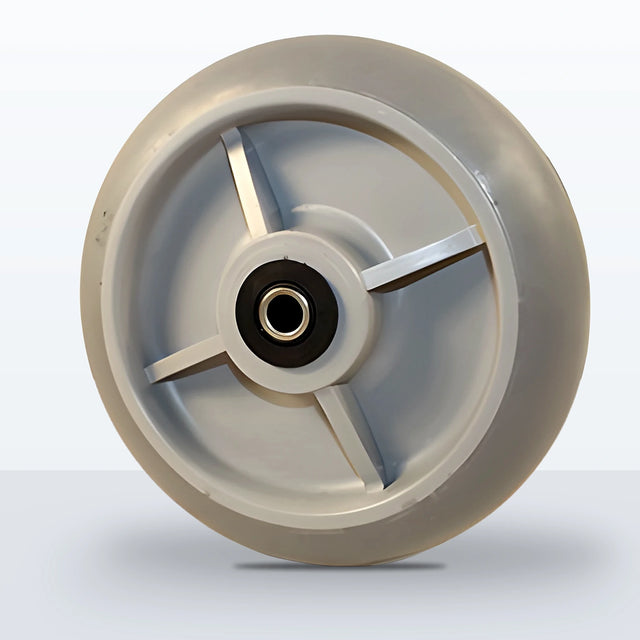 8" x 2" Thermoplastic Rubber on Polypropylene Wheel, Roller Bearing, 600 lb Capacity