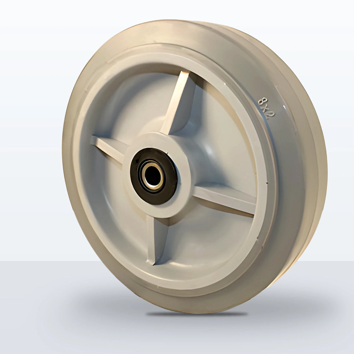 8" x 2" Thermoplastic Rubber on Polypropylene Wheel, Roller Bearing, 600 lb Capacity (30147)