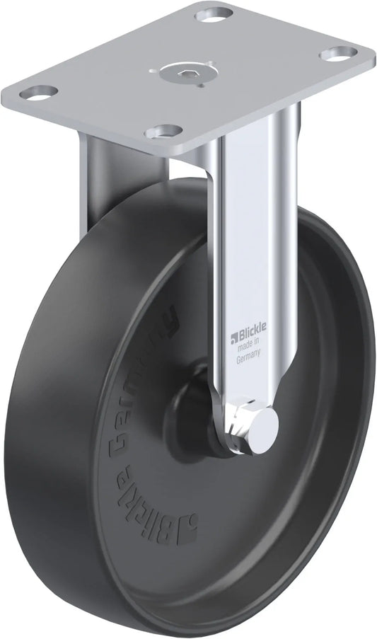 Light Duty 5" Plate Polyolefin Rigid Caster Plain Bore (913589)