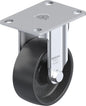 Light Duty 3-1/8" Plate Polyolefin Rigid Caster Plain Bore (913590)