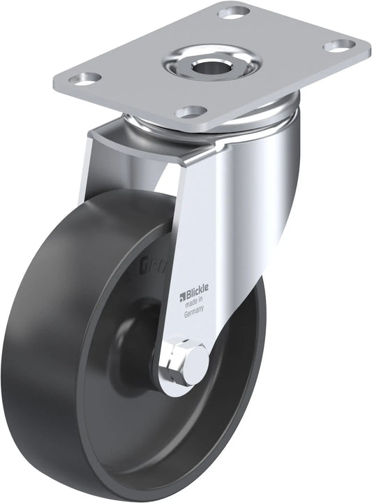 Light Duty 4" Plate Polyolefin Swivel Caster Plain Bore (910376)