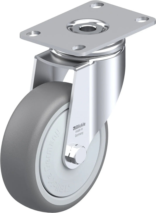 Light Duty 4" Plate TPR Swivel Caster Ball Bearing (910387)