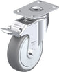 Light Duty 4" Plate TPR Swivel Caster Ball Bearing w/Brake (910386)