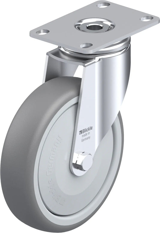 Light Duty 5" Plate TPR Swivel Caster Ball Bearing (910391)