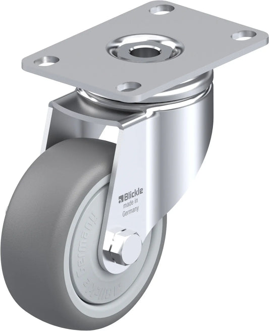 Light Duty 3-1/8" Plate TPR Swivel Caster Ball Bearing (910395)