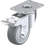 Light Duty 3-1/8" Plate TPR Swivel Caster Ball Bearing w/Brake (910394)