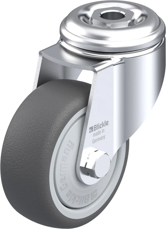 Light Duty 3-1/8" Hollow Kingpin TPU Swivel Caster Ball Bearing (754853)