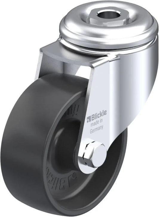 Light Duty 3-1/8" Hollow Kingpin Polyolefin Swivel Caster Plain Bore Bearing (576504)