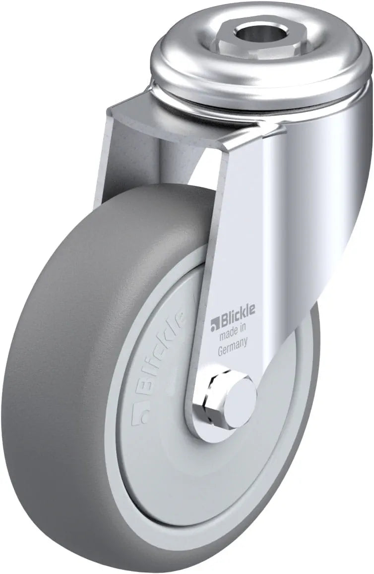 Light Duty 4" Hollow Kingpin TPR Swivel Caster Ball Bearing (393884)