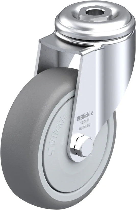 Light Duty 4" Hollow Kingpin TPR Swivel Caster Ball Bearing (393884)