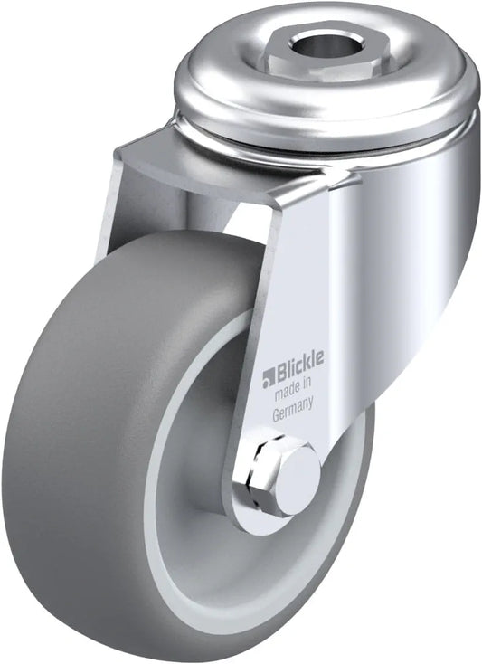 Light Duty 3-1/8" Hollow Kingpin TPR Swivel Caster Ball Bearing (574848)