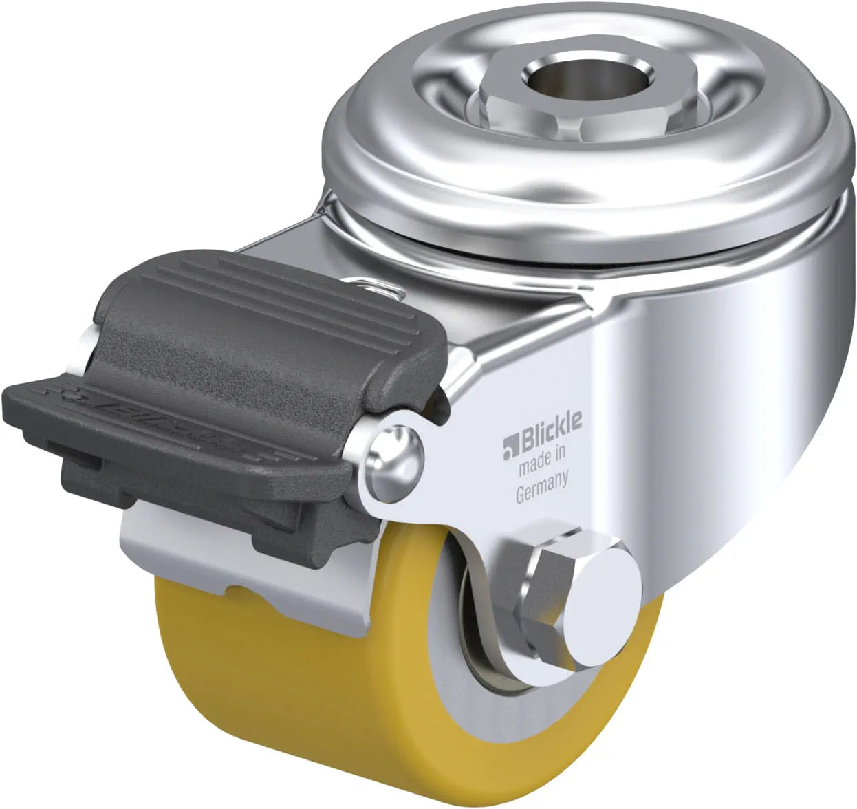 Light Duty 2" Hollow Kingpin Extrathane Swivel Caster Ball Bearing w/Brake (935482)