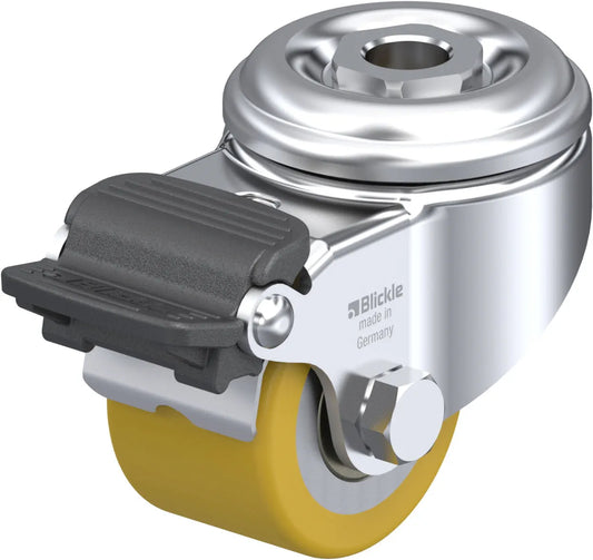 Light Duty 2" Hollow Kingpin Extrathane Swivel Caster Ball Bearing w/Brake (935482)