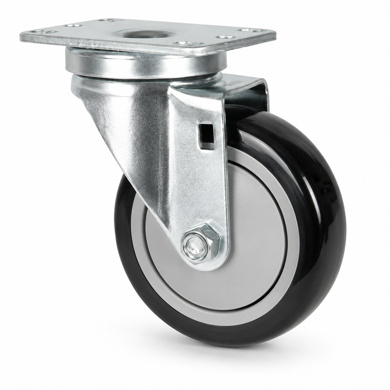 4" Polyurethane Swivel, Top Plate, 300 lb Capacity