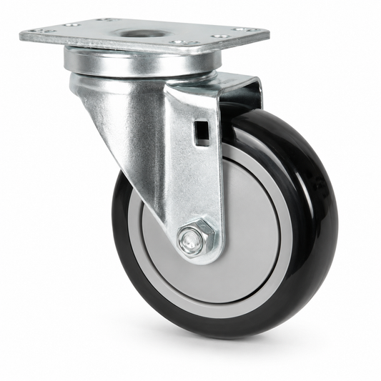3" Polyurethane Swivel Caster, Top Plate, 250 lb Capacity