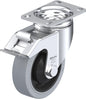 Light Medium Duty 4" Plate Premium Solid Rubber Swivel w/Brake Caster Ball Bearing (910467)