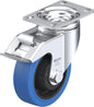 Light Medium Duty 4" Plate Premium Solid Rubber Swivel w/Brake Caster Ball Bearing (925134)
