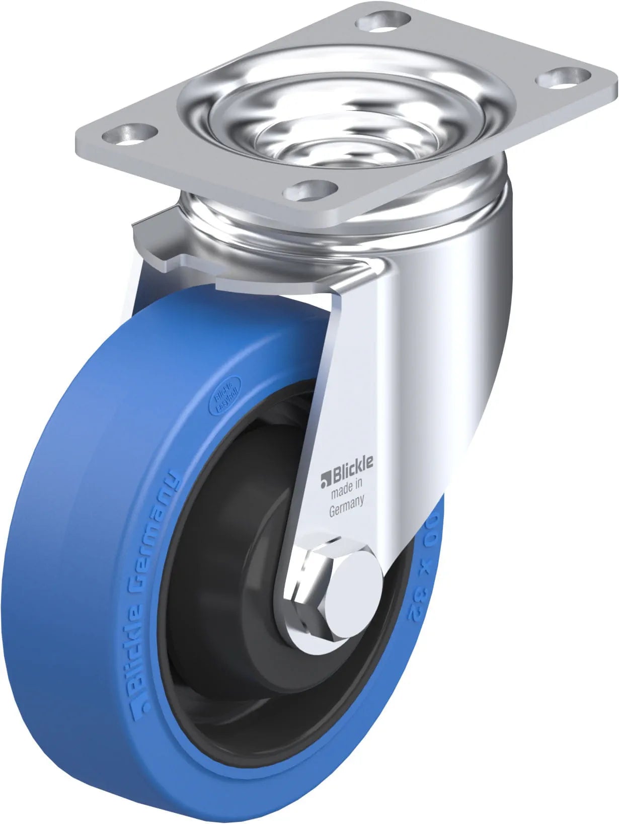 Light Medium Duty 4" Plate Premium Solid Rubber Swivel Caster Ball Bearing (925132)