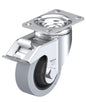 Light Medium Duty 3.5" Plate Premium Solid Rubber Swivel w/Brake Caster Ball Bearing (857295)