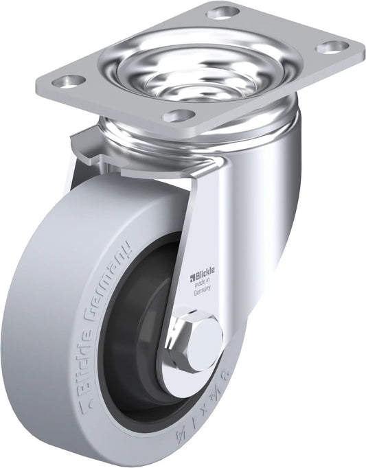 Light Medium Duty 3.5" Plate Premium Solid Rubber Swivel Caster Ball Bearing (857272)