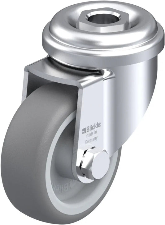 Light Duty 2" Hollow Kingpin TPR Swivel Caster Plain Bore (381640)