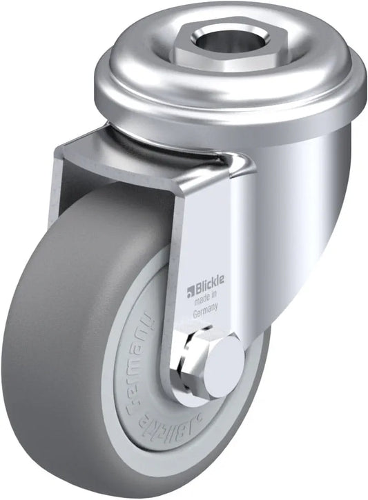 Light Duty 2" Hollow Kingpin TPR Swivel Caster Ball Bearing (567396)