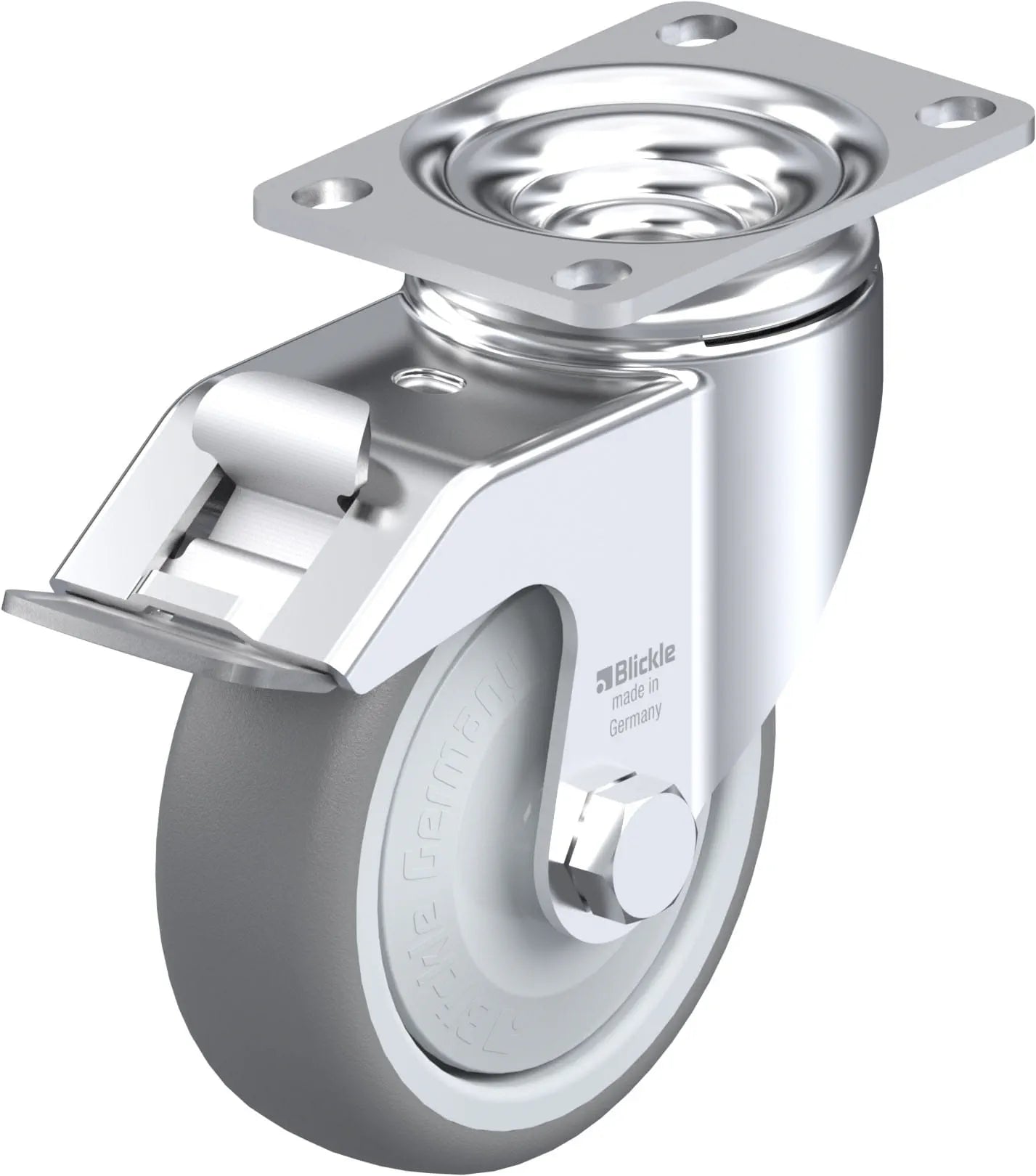 Light Medium Duty 4" TPU Swivel Caster w/Brake Ball Bearing (869007)