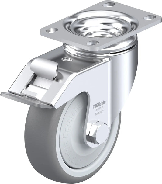 Light Medium Duty 4" TPU Swivel Caster w/Brake Ball Bearing (869007)