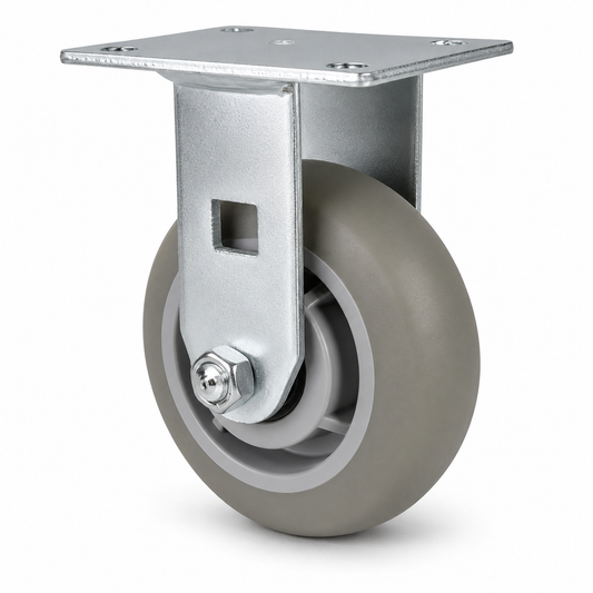 8" TPR Crown Tread Rigid, Top Plate, 600 lb Capacity