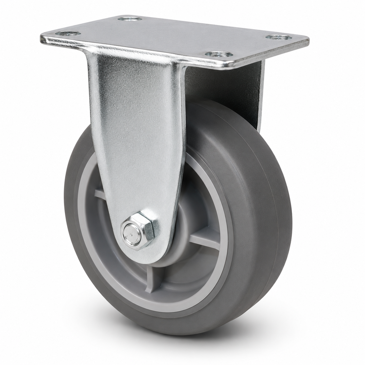 6" TPR Rigid, Top Plate, 500 lb Capacity
