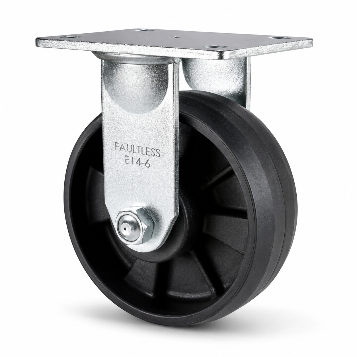 4" Glass Filled Nylon Rigid, Top Plate, 800 lb Capacity